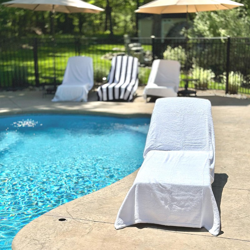 ARLU HOME Large Luxury Chaise Pool/Lounge Chair Cover Towel -