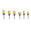 6Pcs Flush Trim Bit 6mm Shank Pattern Router with Bearing