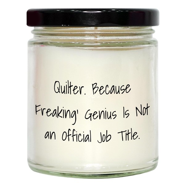 Quilter's Genius Gifts for Christmas - 9oz Vanilla Soy Candle,
