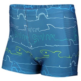 Aquarti Swimming Trunks with Motif - Swimming Trunks Boys Tight Swimming Trunks for Boys Quick Drying, Sharks / Jeans, 140