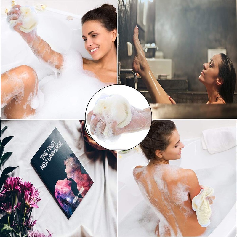 4 Pack Exfoliating Face Body Wash Cloth, Soft-Weave Scrub Towel