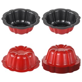 Homaisson - 16 moldes de acero al carbono mini para pasteles, molde antiadherente reutilizable para hornear magdalenas, pan, bávaros, brownie