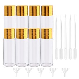 Ellbest 8pcs Glass Bottle 20ml Clear Glass Sample Vials Refillable Glass Jars Cosmetic Storage Container