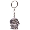 Silver Crystal Eyed Skull Cork Fantasy Keyring