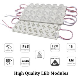 20 pcs 6 LED Sign Light DC12V LED Module IP65 Waterproof Window Light Business Storefront LED Light for Advertising Design Letter
