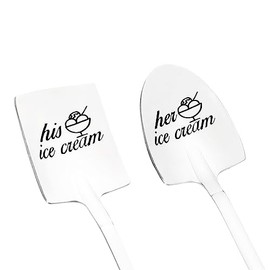 2Pcs Couple Husband Wifey Gifts Spoon for Birthday Wedding Anniversary Engagement Gifts for Couple Him Her Ice Cream Shovel Spoons Girlfriend Boyfriend Bf Gifts for Women Men Christmas Bdy Gift Ideas