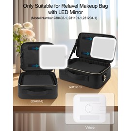 Relavel Makeup Mirror with Lights, LED Replacement for Makeup Bag, 3 Color Lights, Brightness Adjustable, 8.3 x 5.1 Inches