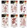 AHIER 6 Sheets Temporary Tattoos for Women, Flower Temporary Henna