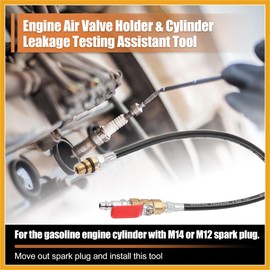 Partuto Engine Air Valve Holder Pressure Pipe W/Ball Valve for LS Valve Spring Compressor Air Holder Stem Seal Removal Thread to 1/4 NPT Cylinder Leakage Test Assistant Set Replacement