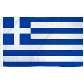 3x5 Greece Polyester Flag 3'x5 Super Polyester Nylon Fade Resistant Double Stitched Premium Penant House Banner Grommets