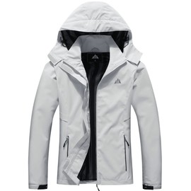 MOERDENG Women's Waterproof Rain Jacket Lightweight Raincoat Hooded Hiking Jacket Softshell Windbreaker