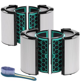 Leemone 2 Pack TP04 HP04 DP04 Filter Replacement Compatible with Dyson TP04 HP04 DP04 TP05 DP05 Air Purifier, 360° Combi Glass Filter & Activated Carbon Filter, Black