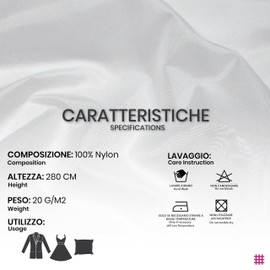 Panini Tessuti, Tulle Fabric 50 x 280 cm - Furnishing: Mosquito Nets and Curtains - Sportswear for Dancing - Wedding Dresses, Favours - Costumes - Accessories - Shop Window