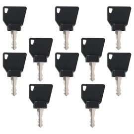 eMagTech 10PCS Ignition Starter Keys 70145501 14607 Compatible with JCB 3CX Excavator Agricultural Machinery Heavy Equipment Replacement Accessories