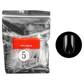 Varna Short Oval Tip No. 05, 500 pieces, transparent / 바르나 숏오발팁 05호, 500개, 투명