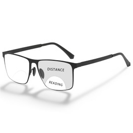 Myfeasy Photochromic Bifocal Reading Glasses for Women Men Anti-blue Light Sun Readers UV400 Far and Near Glasses 2.0x