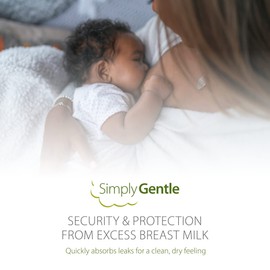 Simply Gentle Washable Breast Pads – Soft & Absorbent – Discreet - Leak-Proof Protection – Anti-Microbial & Easy to Wash – 6 Pads