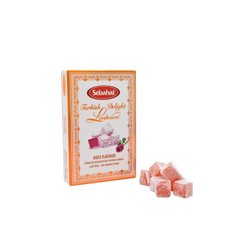 Sebahat Turkish Delight (Lokum) in Gift Box (Rose Flavour, 200g)
