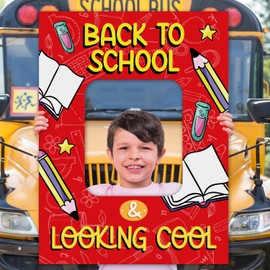 Soul Décor Back to School Photo Prop Board, Picture Frame Back to School and Looking Cool, Cute and Creative Picture Idea, Cut Out Board Sign | Coro Plastic | Made in The USA