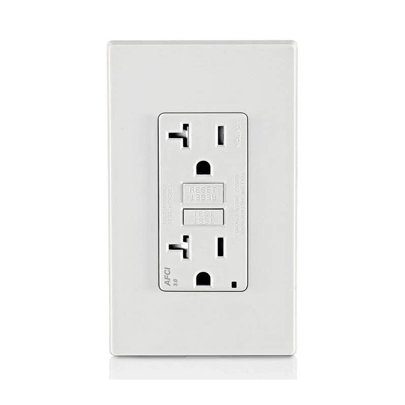 Leviton 20 Amp AFCI Tamper Resistant Electrical Outlet with Test