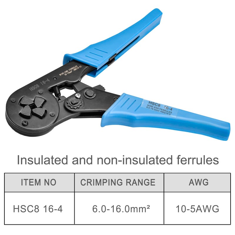 Heschen Crimper Plier, HSC8 16-4, Mini Self-Adjustable Crimping Tool, Use