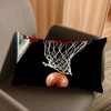 Nicokee Throw Pillow Cover Basketball with Hoop Sport Black Decorative