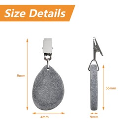 Morobor Tablecloth Weight Clips, 6 Pcs Tablecloth Weights 0val Shape Stone Tablecloth Weights Metal Clips for Outdoor Picnic Family Dinner Table Decoration (Grey, Large)