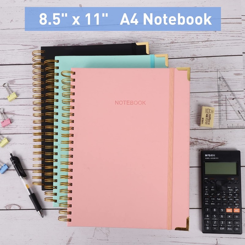 Spiral Notebook, Dotted Notebook, 8.5" x 11", 300 Page Hardcover