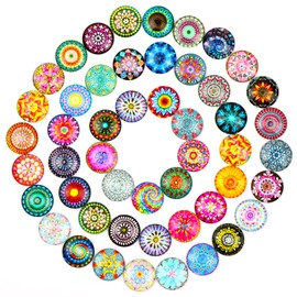 Pack of 50 Muggle Stones 25 mm Glass Stones Mixed Colour Colourful Stones Muggle Stones Colourful Flatback Glass Stones Decoration for DIY Craft Jewellery Making Pendant Cufflinks