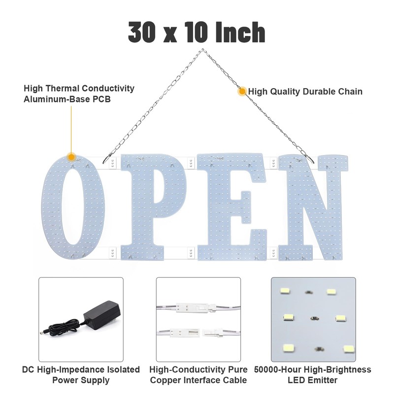 Lemonnova Large LED Open Signs for buiness with 13 Scene