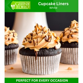 Green Direct Cupcake Liners - Standard Size Cupcake Wrappers to use for Pans or carrier or on stand - White Paper Baking Cups Pack of 500