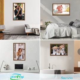 16x24 Picture Frame Brown, Rustic 24x16in Poster Frame, Distressed 16 by 24 Canvas Frame, Large Gallery Family Concert Portrait Photo Frame, Anniversary/Birthday/Wedding/Thank you/Christmas Gift