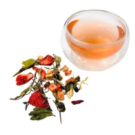 Strawberry Parfait White Tea, Low Caffeine, 2 oz Resealable bag, Sweet Pear and Strawberry flavor