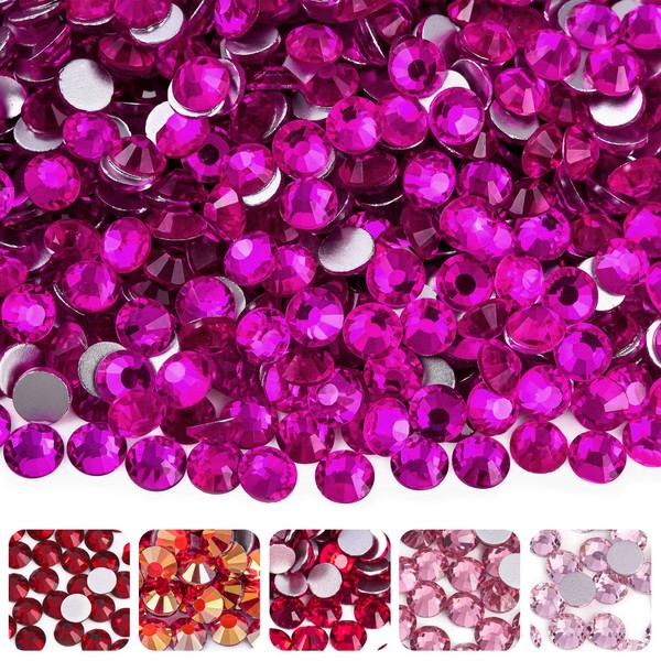 Blinginbox Glass Flatback Rhinestones Crystal Round Gems,Lt. Rose B,SS10/1440pcs,2.7-2.9mm