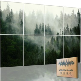 HONORIA 8 Pack Art Acoustic Panels 48X32Inches Sound Absorbing Panels,Self-adhesive Soundproof Wall Panels,Decorative Acoustical Wall Panels,Acoustic Treatment for Home Office&Recording Studio