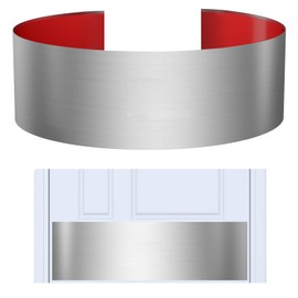 Sanbege Stainless Steel Door Kick Plate, 6" x 28" Door Push Plate, Self Adhesive Kickplate for 30" Doors Interior or Exterior (Brushed Nickel)