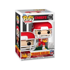 Epic Collectibles Football: KC Chiefs - Travis Kelce in Home Uniform Vinyl Figure Bundle with Compatible Funko Pop Box Protector