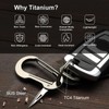 PJYTAC Titanium Carabiner Keychain with Key Rings, Multi-Function Keychain Quick