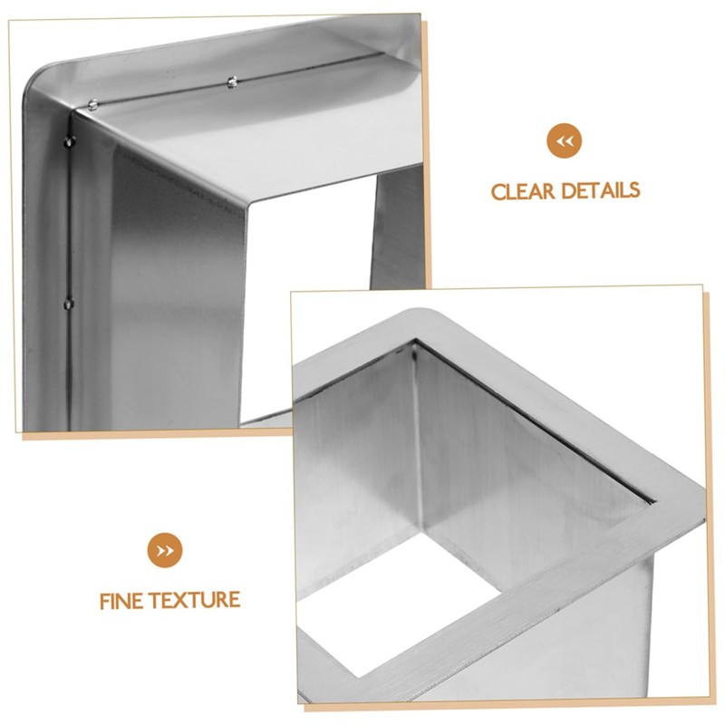 Ipetboom Stainless Steel Trash Chute Grommet Square Countertop Waste Disposal