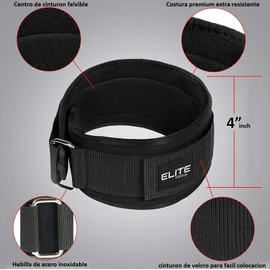 Cinturon para levantamiento de pesas, ideal para brindar soporte a la espalda baja durante entrenamiento, para hombres y mujeres (Negro, Grande)