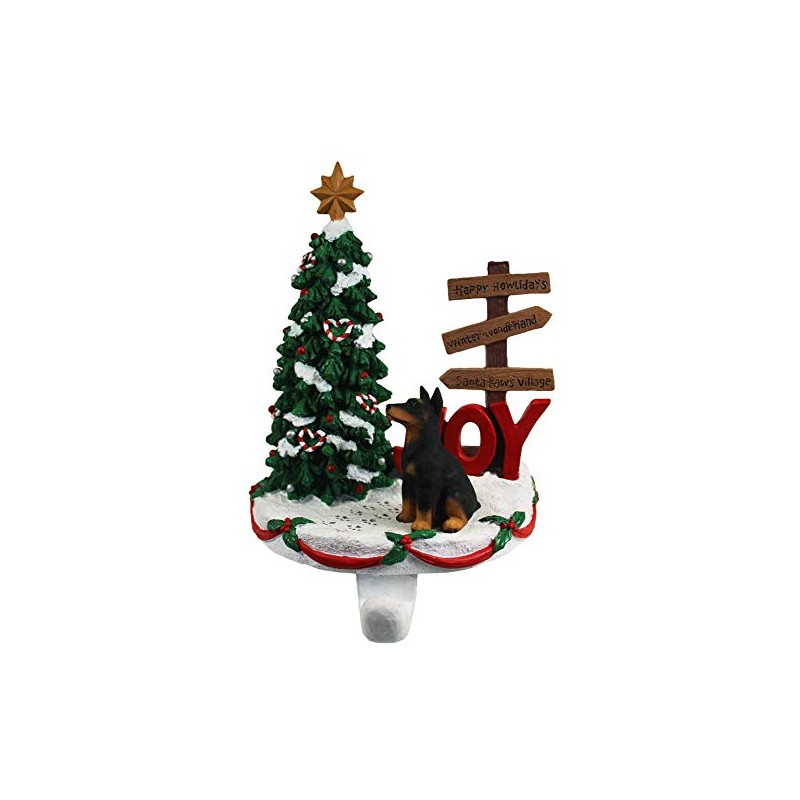 Doberman Pinscher Stocking Holder Hanger Black
