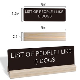 Motivational Home Office Desk Black Decor Sign, Coworker Gifts for Women Men Positive Quotes Empath Gifts, Wooden Stand Sign-List Of People I Like, Funny Work Humor Office Supplies-i011