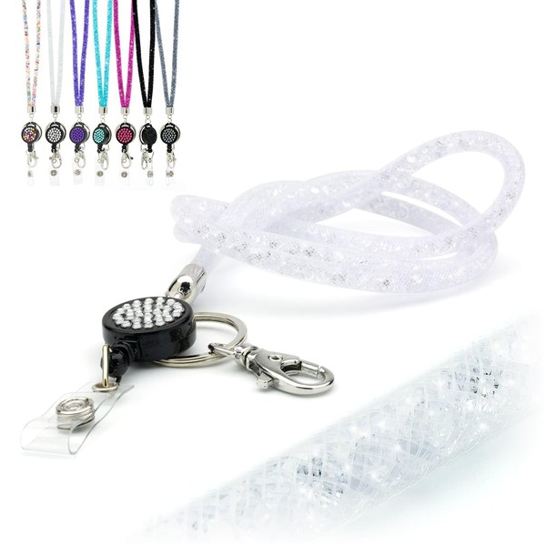 CKB LTD Clear Sparkle Lanyard Rhinestone Glitter Crystal Gems Neck