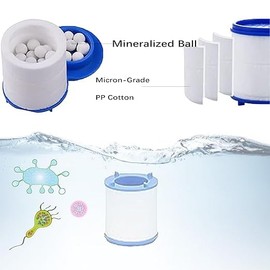 360 ° Rotating Bathroom Faucet Filter with 2 Filter Elements, Remove Heavy Metals and Hard Water Sink Water Faucet Filter for Kitchen and Bathroom