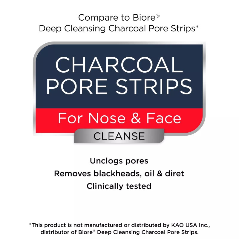 Equate Beauty Charcoal Pore Strips for Nose & Face Combo