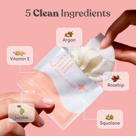 Jill Magic Wipes | Dermaplane Oil Wipes for Pre-Shave Dermaplaning Skin Prep, for All Skin Types, Vegan-Friendly Ingredients Vitamin E + Argan Oil, 6 Pack