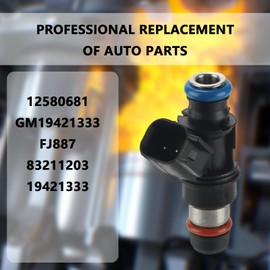 12580681 Fuel Injectors (Set of 1) Compatible with Chevy 4.8L 5.3L Tahoe Silverado 1500 Express 2500 2007 2008 2009,Compatible w/GMC 4.8L 5.3L 6.0L Yukon Xl Sierra 1500 (2 Holes) for # FJ887 83211203