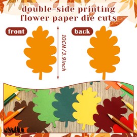 Kisston 360 Pcs Fall Leaf Cutouts Paper 3.9 Inch Leaf Cutouts for Bulletin Board for Thanksgiving DIY Craft Projects Classroom Decor(Leaves)