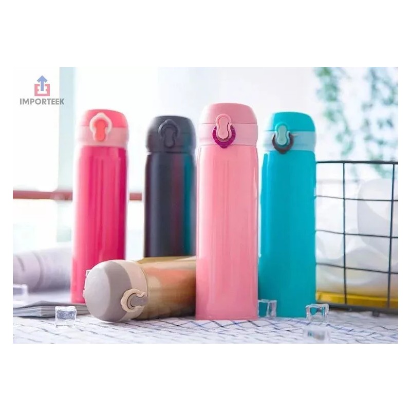 Importeek 10pz Termo Botella Acero Inox Portatil Antiderrame 500ml