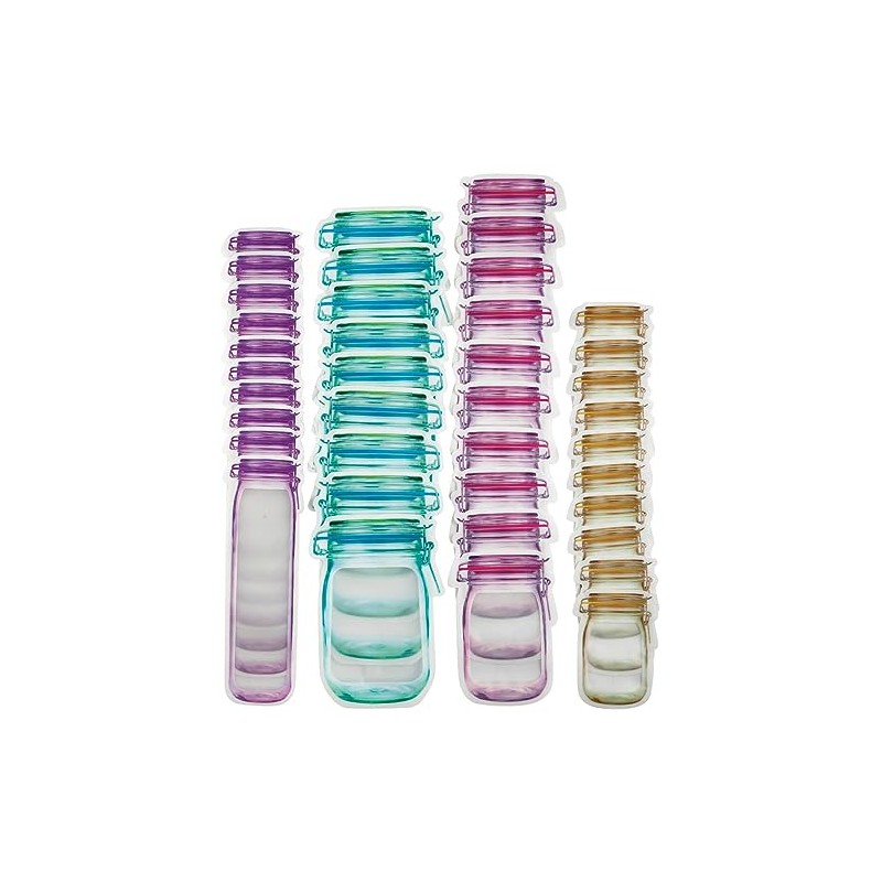 Fox Valley Traders Reusable Mason Jar Ziptop Bags, Set of